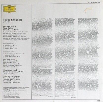 Deutsche Grammophon 2530 646 - Forellenquintett • Trout Quintet - Image 2