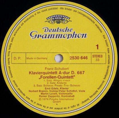 Deutsche Grammophon 2530 646 - Forellenquintett • Trout Quintet - Image 3