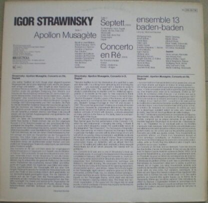 Deutsche Harmonia Mundi 1 C 065-99 730 - Apollon Musagète - Image 2