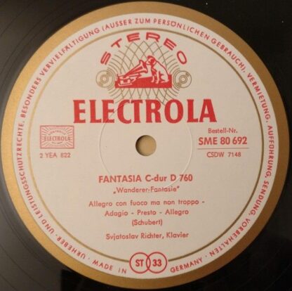 Electrola SME 80 692 - Fantasia C-Dur D 760 "Wanderer-Fantasie" - Image 3
