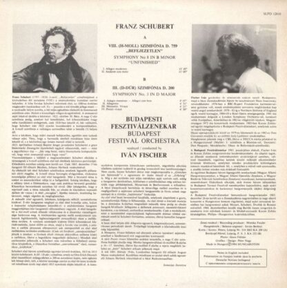 Hungaroton SLPD 12616 - Symphony No. 8 In B Minor Unfinished / S - Image 2