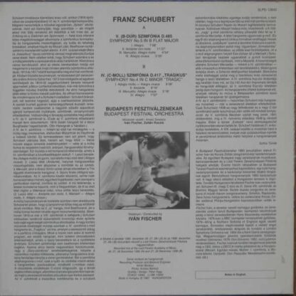 Hungaroton SLPD 12842 - Symphonies (No.5 In B Flat Major, No.4 I - Image 2