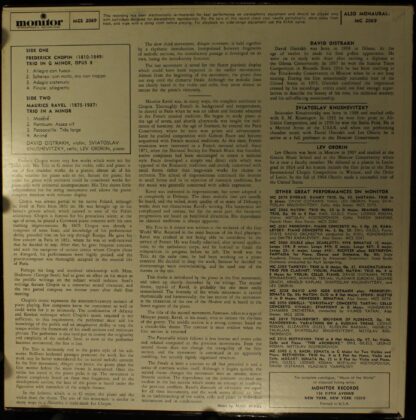 Monitor Records (2) MC 2069 - Trio In A Minor / Trio In G Minor - Image 2