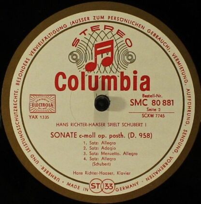 Columbia SMC 80 881 - Hans Richter-Haaser Spielt Schubert - I - Image 3