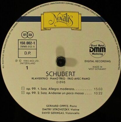 Novalis 150 002/1 - Klaviertrio - Piano Trio - Trio Avec Piano / - Image 3