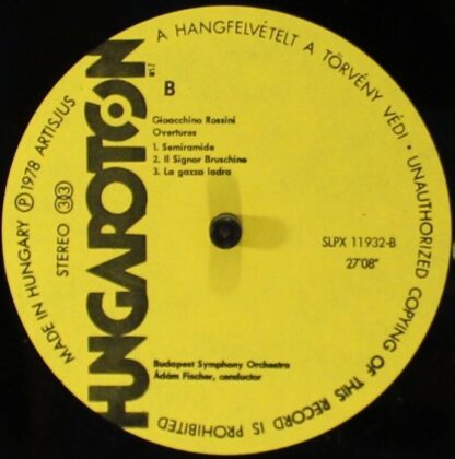 Hungaroton SLPX 11932 - Overtures - Image 3