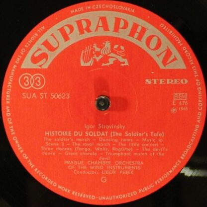 Supraphon SUA ST 50 623 - Les Noces / Histoire Du Soldat - Image 5
