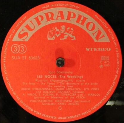 Supraphon SUA ST 50 623 - Les Noces / Histoire Du Soldat - Image 6