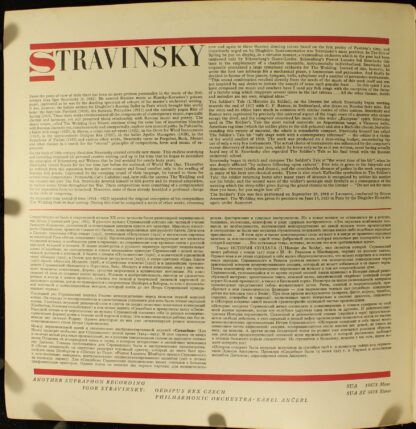 Supraphon SUA ST 50 623 - Les Noces / Histoire Du Soldat - Image 4