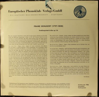 Opera 1106 - Forellenquintett  A-Dur Op. 114 "Trout"-Quintett Qu - Image 2