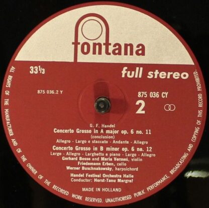 Fontana 875 036 CY - Concerti Grossi Opus 6  (Band IV Nr. 10, 11 - Image 4