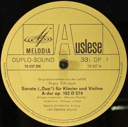Eurodisc 78 437 ZK - Duo Für Klavier Und Violine A-dur Op.162 / - Image 3