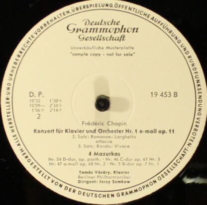 Deutsche Grammophon LPEM 19 453 - Klavierkonzert Nr. 1 E-moll ∙ - Image 3