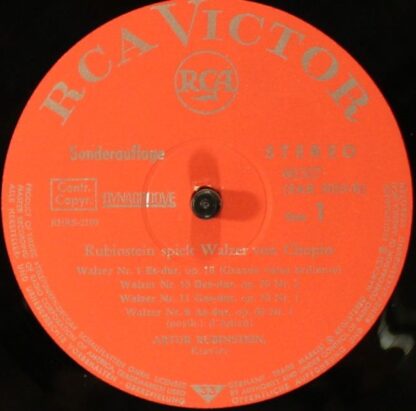 RCA Victor 60327 (SAR 5019-E) - Rubinstein spielt Walzer von Cho - Image 3