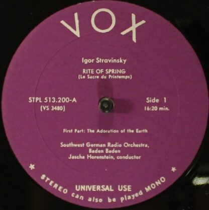 VOX (6) STPL 513.200 - The Rite Of Spring (Le Sacre Du Printemps - Image 3