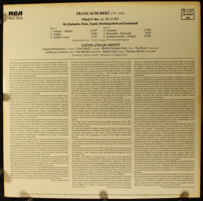 RCA Red Seal ARL1-1047 - Octet For Strings And Winds, Op. 166 - Image 2