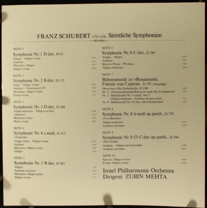 DECCA 6.35483 - Die Symphonien - Rosamunde - Image 3
