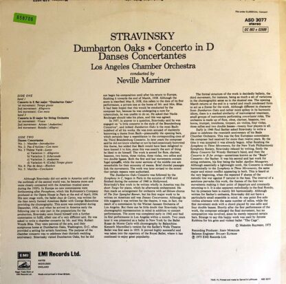 His Master's Voice ASD 3077 - Concerto In D / Danses Concertante - Image 2