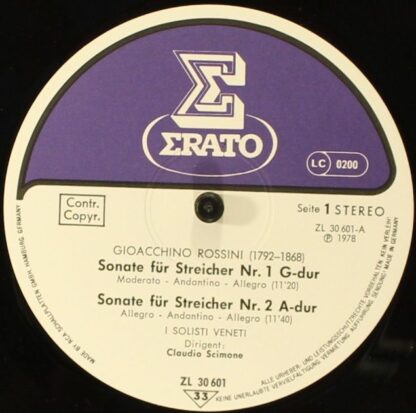 Erato ZL 30601 - Vier Sonaten Für Streicher Nr. 1–4 - Image 3