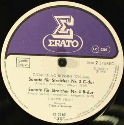 Erato ZL 30601 - Vier Sonaten Für Streicher Nr. 1–4 - Image 4