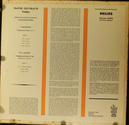 Philips 6299 - Violinkonzert D-Dur / Violinkonzert Nr. 1 B-Dur K - Image 2