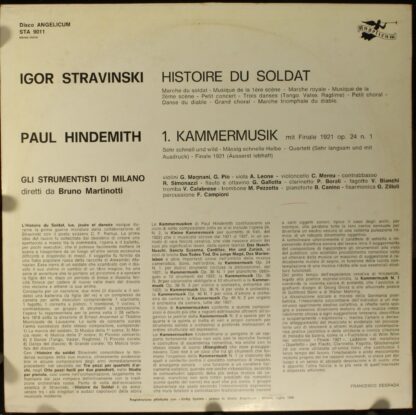 Disco Angelicum STA 9011 - Histoire Du Soldat / Kammermusik N. 1 - Image 2