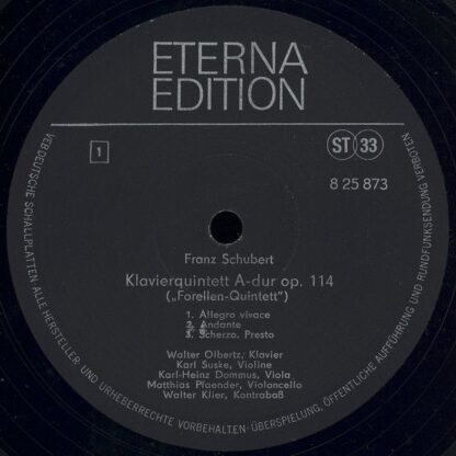 Eterna 8 25 873 - Klavierquintett A-dur Op. 114 (Forellen-Quinte - Image 3