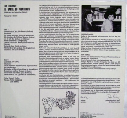 ORF 120 606 - Le Sacre Du Printemps/ Fassung Für Zwei Klavire - Image 2