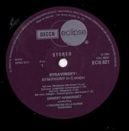 DECCA ECS 821 - Symphony In C Major / Symphonies Of Wind Instrum - Image 2