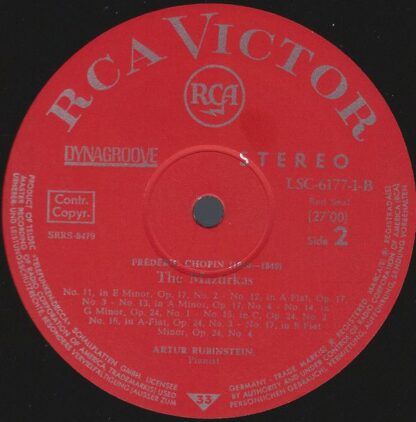 RCA Red Seal LSC-6177-B - Chopin Mazurkas - Image 4