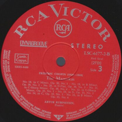 RCA Red Seal LSC-6177-B - Chopin Mazurkas - Image 5