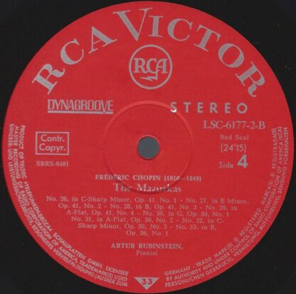RCA Red Seal LSC-6177-B - Chopin Mazurkas - Image 6