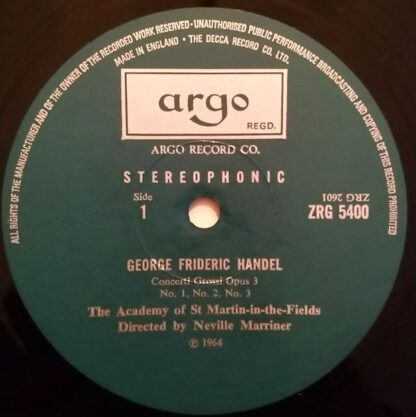 Argo ZRG 5400 - Concertos For Wind And Strings Opus 3 - Image 3