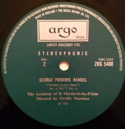 Argo ZRG 5400 - Concertos For Wind And Strings Opus 3 - Image 4