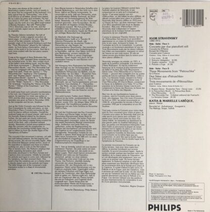 Philips 410 301-1 - Petrouchka / Concerto For 2 Pianos - Image 2
