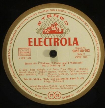 Electrola SME 80 903 - Sextett Für Streicher Nr. 2 G-dur Op. 36 - Image 4