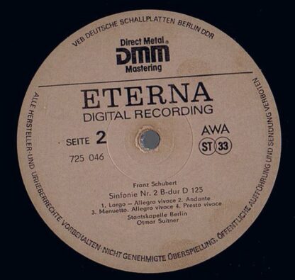 Eterna 7 25 046 - Sinfonie Nr. 1 D-Dur D 82 / Sinfonie Nr. 2 B-D - Image 4