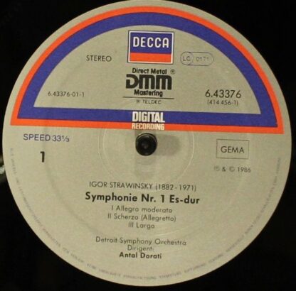 DECCA 6.43376 - Symphony No.1/ Scherzo Fantastique - Image 3