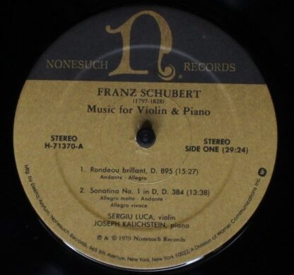 Nonesuch Records H-71370 - Music For Violin & Piano - Image 3
