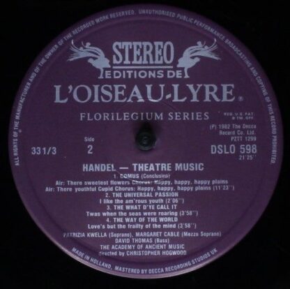 L'Oiseau-Lyre DSLO 598 - Theatre Music (The Alchymist • Comus) - Image 4