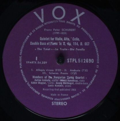 VOX (6) PL PROM I2 690 - "Trout" - Quintet D. 667 - Image 3