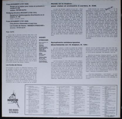 Duchesne DD 6085 - Rondo Pour Violon Et Cordes D.438 / Symphonie - Image 2