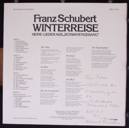 Preiser Records SPR 3317 / 18 - Winterreise / Heine-Lieder Aus,, - Image 2