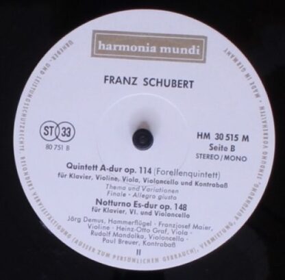 Deutsche Harmonia Mundi HM 30 515 M - Forellen-Quintett A-dur D6 - Image 4