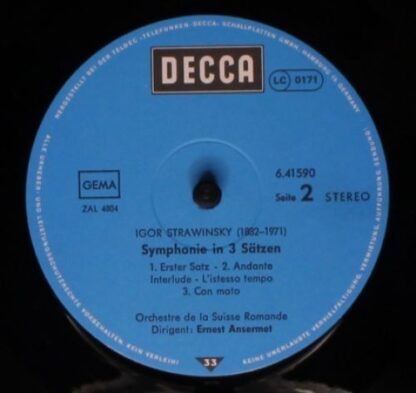 DECCA 6.41590 AN - Symphony Of Psalms / Symphony In Three Moveme - Image 4