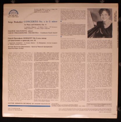 Supraphon SUA ST 50551 - Concerto No. 2 In G Minor For Piano And - Image 2