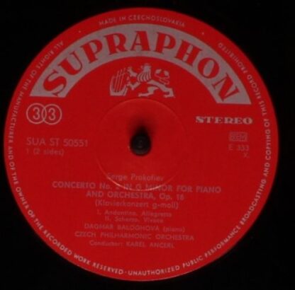 Supraphon SUA ST 50551 - Concerto No. 2 In G Minor For Piano And - Image 3