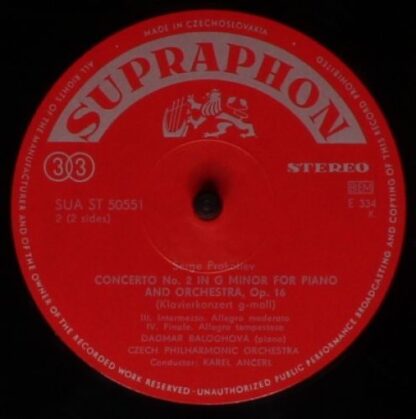 Supraphon SUA ST 50551 - Concerto No. 2 In G Minor For Piano And - Image 4