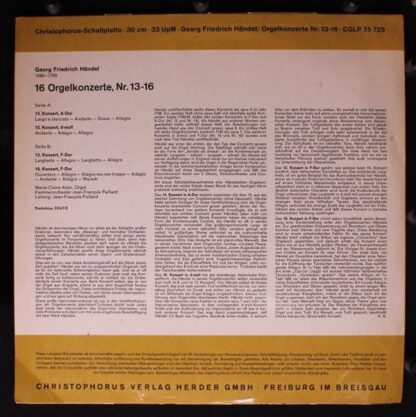 Christophorus CGLP 75 725 - 16 Orgelkonzerte Vierte Platte: Nr. - Image 2