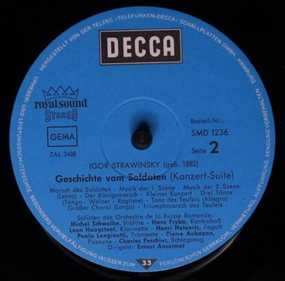 DECCA SMD 1236 - Geschichte Vom Soldaten / Der Kuß Der Fee - Image 4